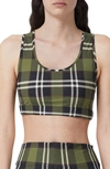 BURBERRY IMMY CHECK JERSEY CROP TOP