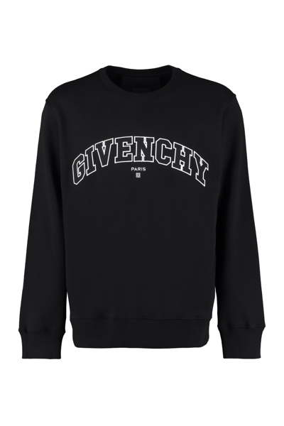 Givenchy Logo棉质运动衫 In Black