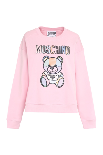 Moschino Teddy Bear 印花卫衣 In Pink