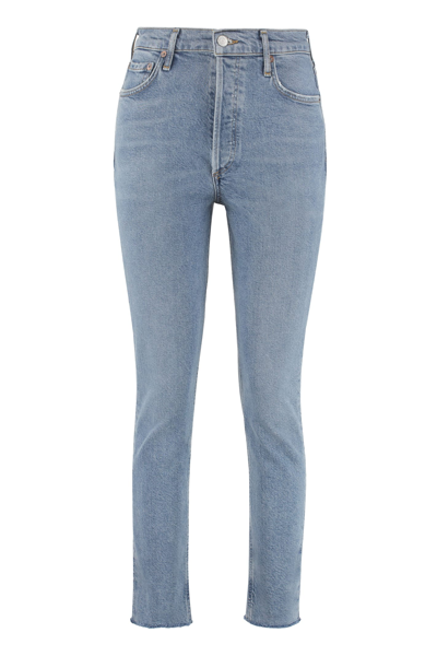 Agolde Nico High-rise Slim Jeans In Rooted