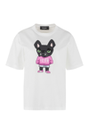 DSQUARED2 ICON HILDE PRINT COTTON T-SHIRT