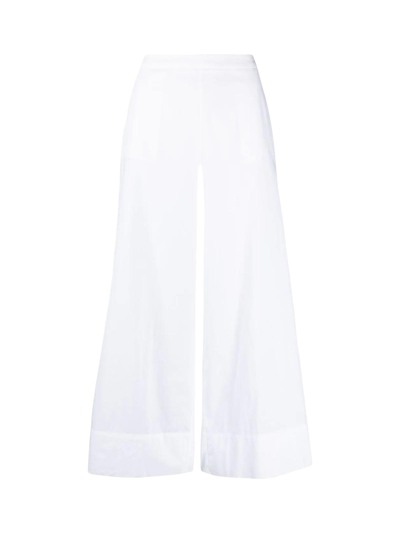 Stefano Mortari Wide-leg Cotton Trousers In White