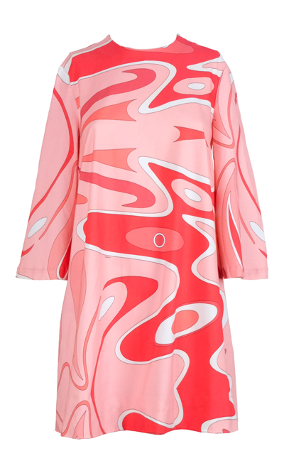 Sara Battaglia Short Dress In Coral Print