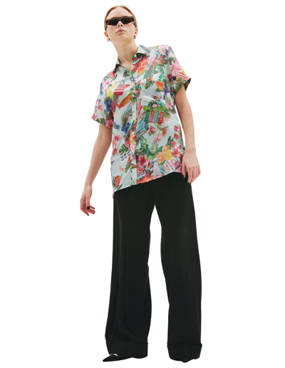 Golden Goose Shirt With Tropical Print In Multicolor