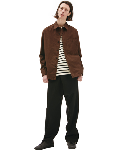 Jil Sander Cotton Boxy Fit Shirt In Brown
