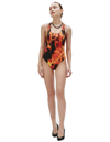 Vetements Fire Open-back Swimsuit In Orange