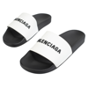 Balenciaga Sliders With Printed Logo In Black