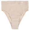 Balenciaga Ribbed Briefs With Logo In Beige