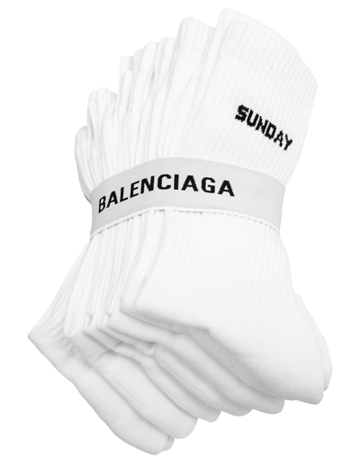 Balenciaga 7 Days Socks Pack In White