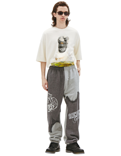 Undercover Cotton Patchwork Sweatpants In Grey