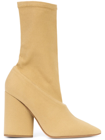 Yeezy Dollar Stretch Ankle Boots In Khaki