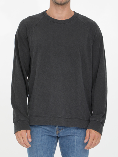 James Perse Crewneck Cotton Sweatshirt In Grey