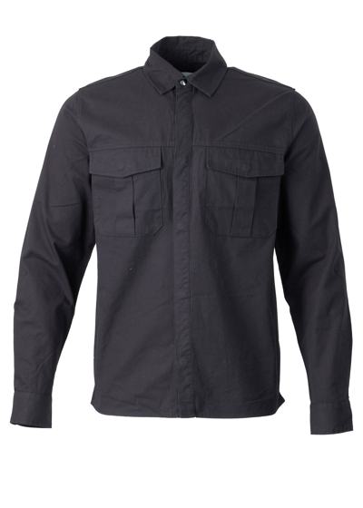 Les Deux Mens Laurel Twill Hybrid Shirt In In Black