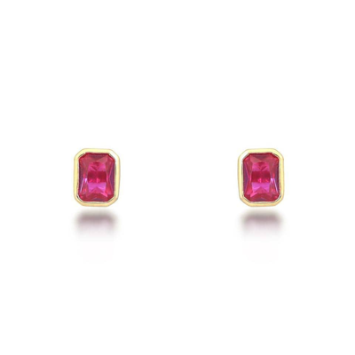 V Jewellery Isla Stud Earrings In Red In Pink