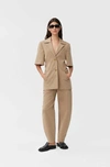 Ganni Beige Suit Trousers In Petrified Oak