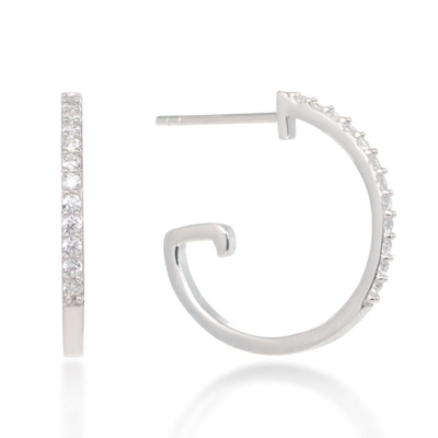 V Jewellery Maxi Hoops In Sterling Silver In Neutral,silver