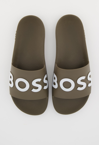 Boss Business Men's Boss Bay It Slid Rblg Dark Green Slides