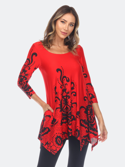 White Mark Women's Yanette Tunic Top In Red