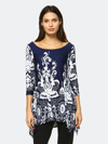 White Mark Yanette Tunic Top In Blue