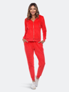 White Mark 2 Piece Velour Tracksuit Set In Red