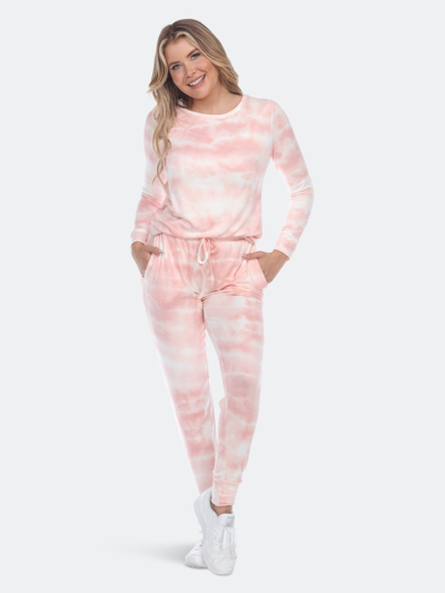 White Mark Plus Size Lounge Set, 2-piece In Pink