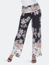 White Mark Floral Paisley Printed Palazzo Pants In Black