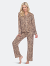 White Mark Women's Plus Size Pajama Set, 2 Piece In Brown