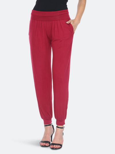White Mark Women's Harem Pants In Brick Red