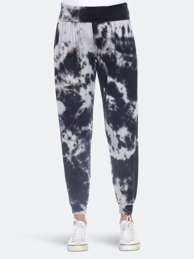 White Mark Plus Size Tie Dye Harem Pants In Black