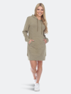 White Mark Womens Hoodie Mini Sweatshirt Dress In Light Green