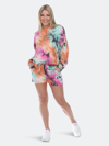 White Mark Women's Tie Dye Lounge Top Shorts Set, 2-piece In Green