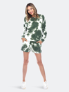 White Mark Women's Tie Dye Lounge Top Shorts Set, 2-piece In Olive