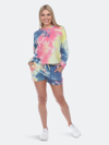 White Mark Tie Dye Lounge Top & Shorts Set In Pink