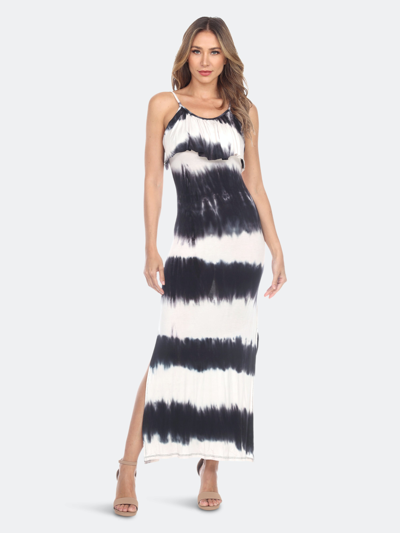 White Mark Women's Kaleatie Dye Overlay Maxi Dress In Black