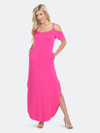 White Mark Maternity Lexi Maxi Dress In Fuchsia