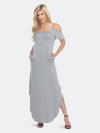 White Mark Maternity Lexi Maxi Dress In Heather Grey