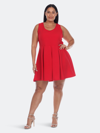 White Mark Plus Size Crystal Dress In Red