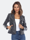 WHITE MARK WHITE MARK PU FAUX LEATHER JACKET