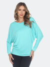 White Mark Banded Dolman Top In Green