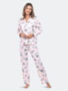 White Mark Plus Size Long Sleeve Floral Pajama Set, 2-piece In Pink