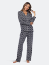 White Mark Plus Size 2 Piece Long Sleeve Heart Print Pajama Set In Navy Hearts