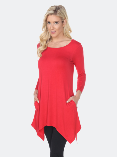White Mark Plus Size Makayla Tunic Top In Red