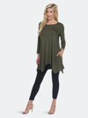 White Mark Makayla Tunic Top In Green