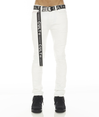 Cult Of Individuality Punk Super Skinny Stretch Jeans In White