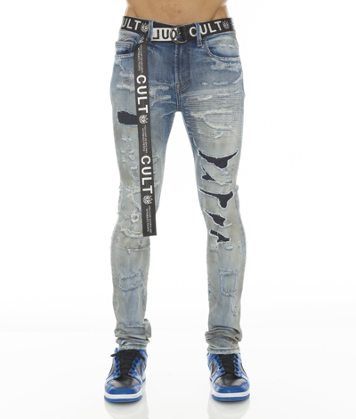 Cult Of Individuality Punk Super Skinny Stretch Jeans In Blue