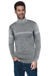 X-ray X Ray Cable Knit Turtleneck Sweater In Grey