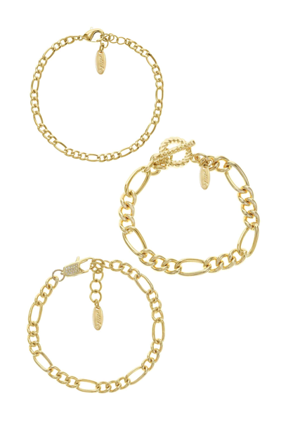 Ettika Women's Chain Bracelet Set, 3 Piece In Gold