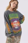 Urban Outfitters Grateful Dead Skull Crew Neck Sweatshirt In Black