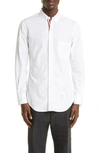 Thom Browne Classic Long Sleeves Shirt With Cf Gg Placket In Solid Poplin Clothing In White