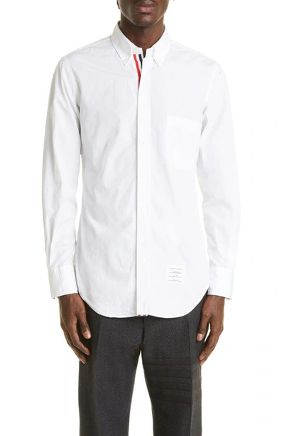 THOM BROWNE THOM BROWNE CLASSIC FIT POPLIN BUTTON-UP SHIRT